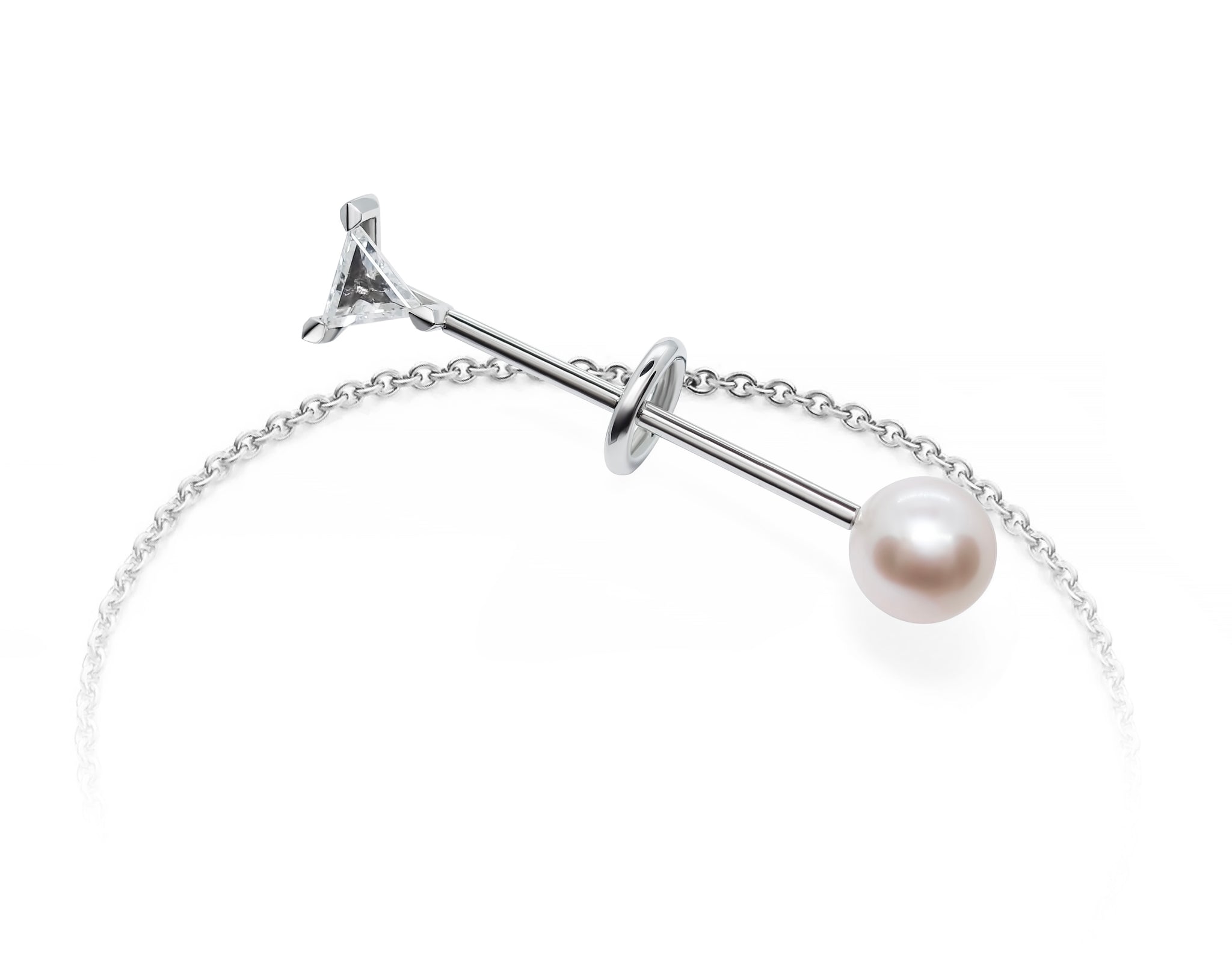 Triangular Diamond Charm Bracelet