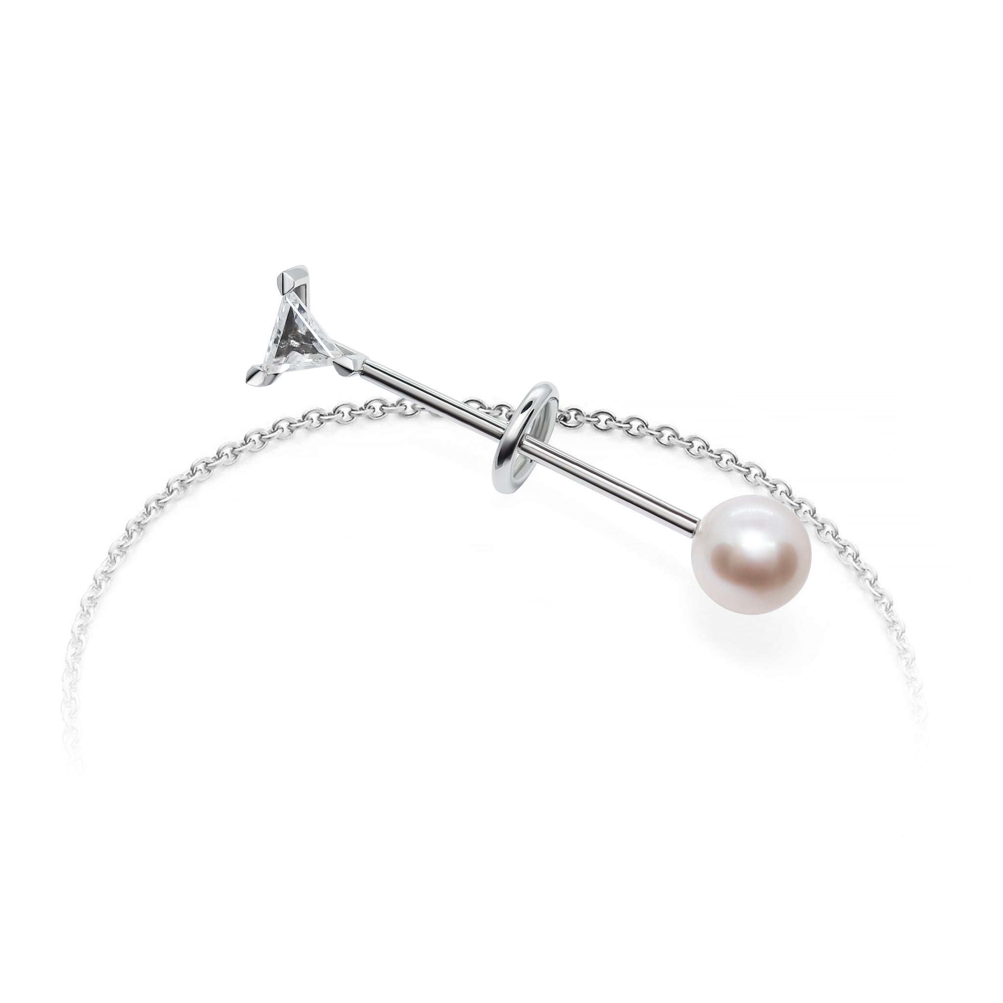 Triangular Diamond Charm Bracelet