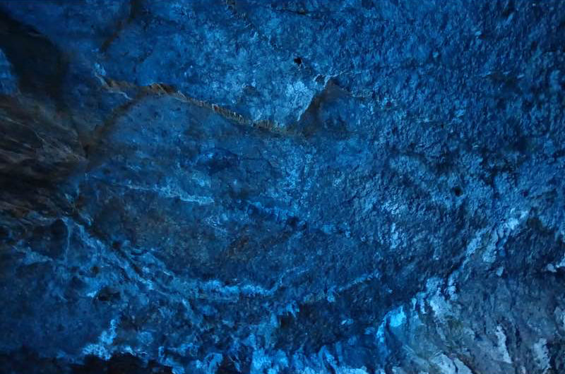 Material reference image evoking the deep blue tonal inspiration of the Phokialí Earrings
